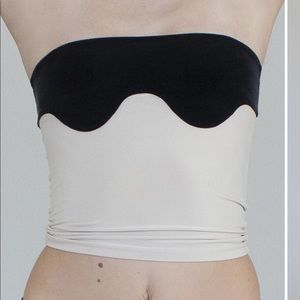 Orseund Iris ABSTRACT TUBE TOP BLACK AND CREAM